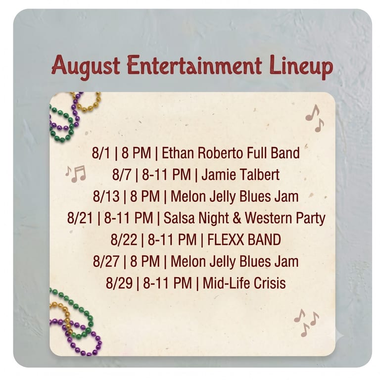 August Entertainment Lineup