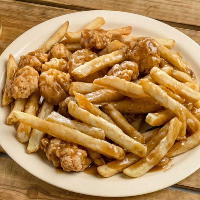 Kid's Popcorn Shrimp and French Fries.