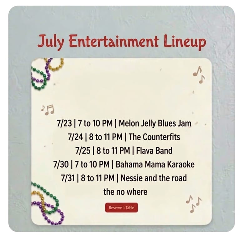 July Entertainment Lineup