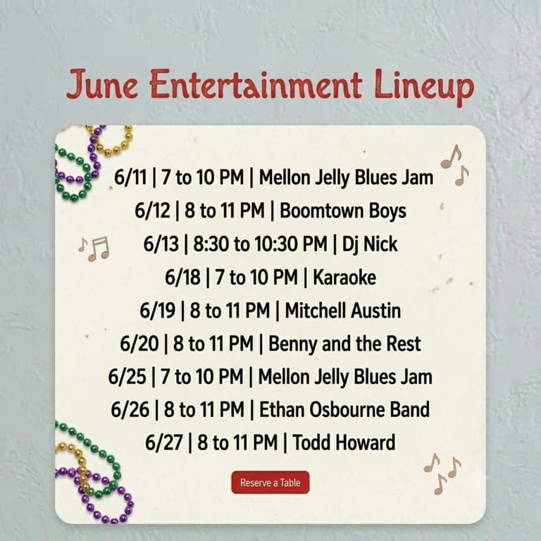 June Entertainment Lineup