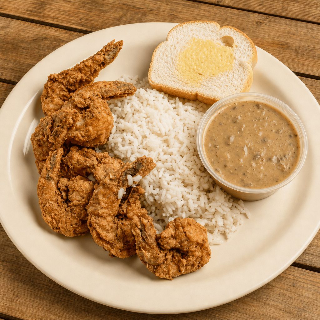 Shrimp Half and Half.