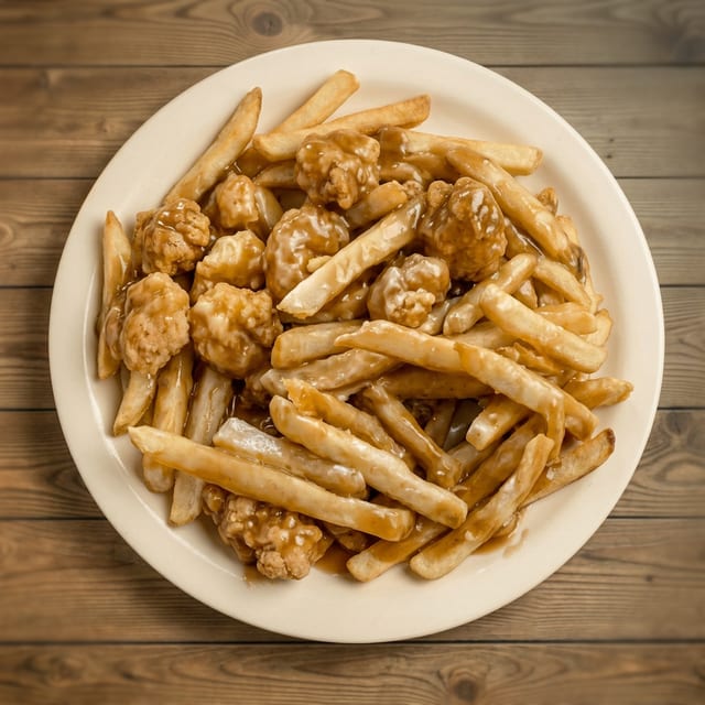 Kid's Popcorn Shrimp and French Fries.