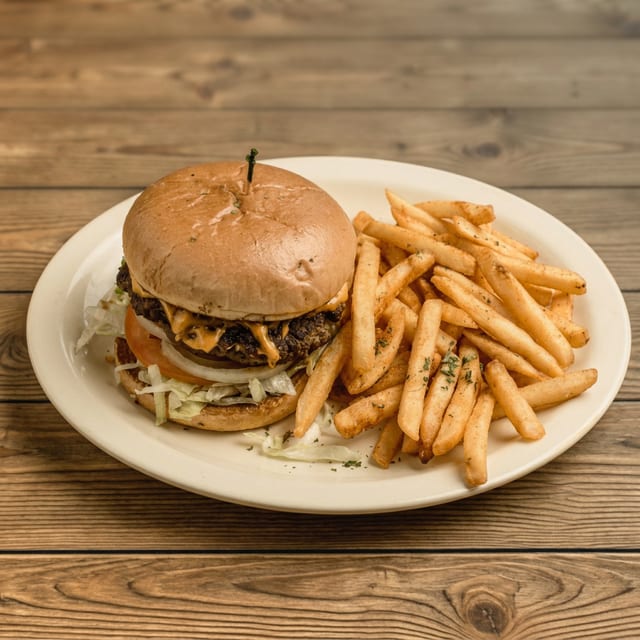 Hamburger and French Fries.